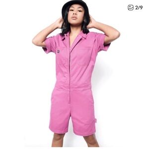 Wildfang Pink Short Sleeve Jumpsuit